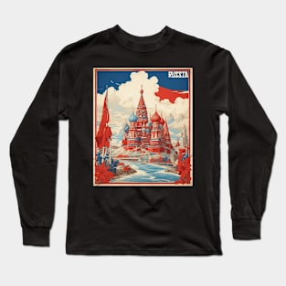 Far East Russia Vintage Tourism Poster Long Sleeve T-Shirt